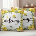 thumbnail image 2 of Summer Lemon Outdoor Pillow Covers 24x24 Set of 2,Waterproof Patio Throw Pillowcase Protectors,Spring Yellow Fruits Green Leaf Plant Decorative Pillow Shams Cushion Covers for Seat Bed Couch Sofa, 2 of 8