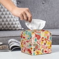 thumbnail image 6 of Yiaed Colorful Chicken Print Tissue Box Cover, PU Leather Decorative Organizer for Tabletop, Bathroom, Car, Office Creative Decorative, 6 of 7