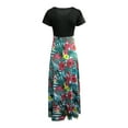 thumbnail image 5 of PATLOLLAV Summer Dresses Womens Short Sleeve Floral Boho Print Long Dress Ladies Casual Dress, 5 of 5
