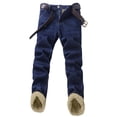 thumbnail image 3 of Men's Winter Lined Jeans for Business and Outdoor Regular Fit Dressy Denim Pants Color Blue Size 38, 3 of 7