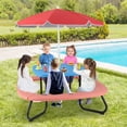 thumbnail image 2 of Costway Kids Picnic Table Outdoor Activity Table with Adjustable & Collapsible Umbrella Blue, 2 of 9