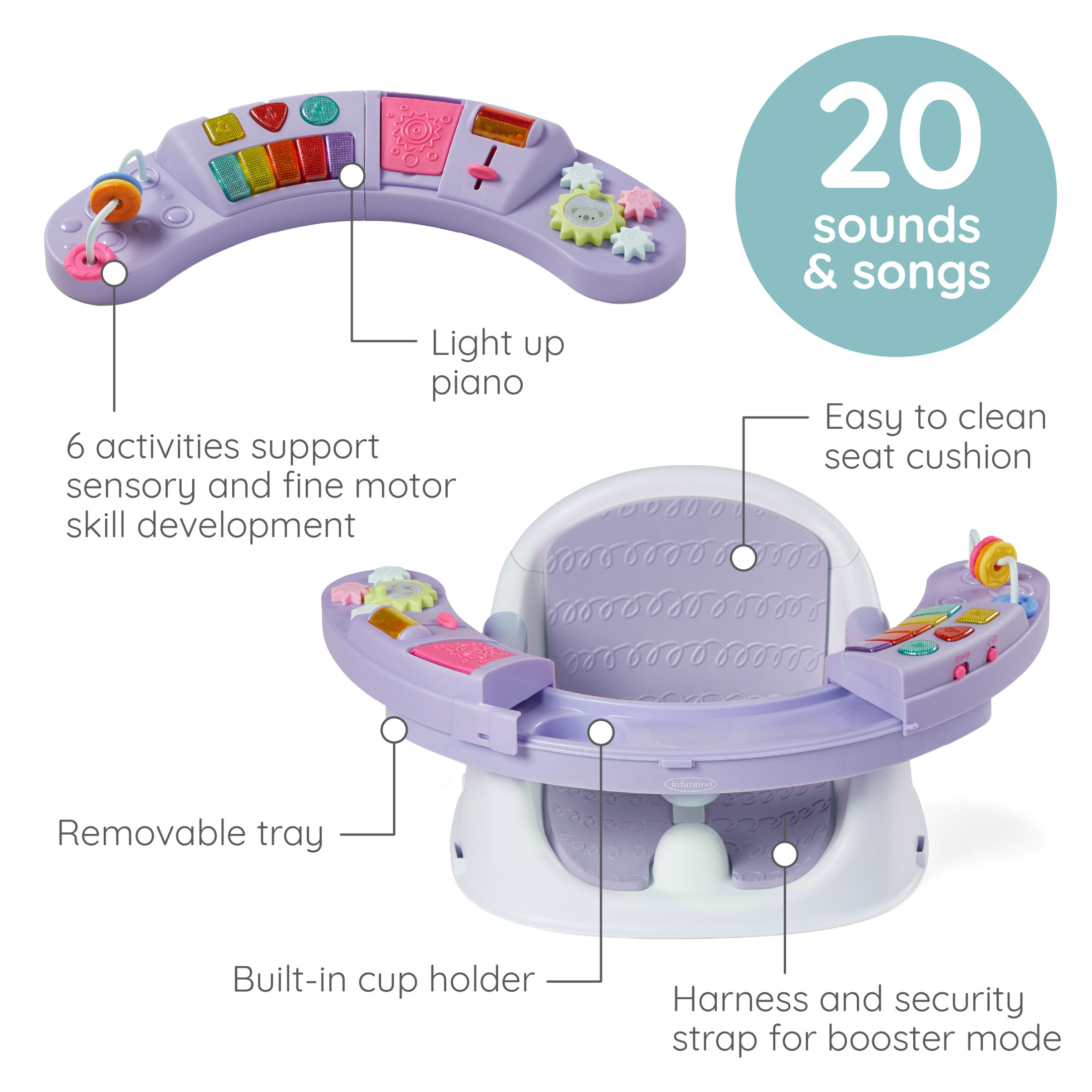 Infantino Music & Lights 3-in-1 Discovery Seat and Booster photo 3