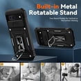 thumbnail image 4 of Tianle for Google Pixel 8A Case with Slide Camera Cover+Screen Protector(1 Pack), 360° Rotated Ring Kickstand Military Grade Shockproof Heavy Duty Protective Cover, Black, 4 of 7