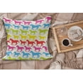 thumbnail image 2 of Horses Fluffy Throw Pillow Cushion Cover, Rainbow Colors Giddy Pony Animal Art Retro Design Pattern Abstract Wild and Free, Decorative Square Accent Pillow Case, 28" x 28", Multicolor, by Ambesonne, 2 of 5