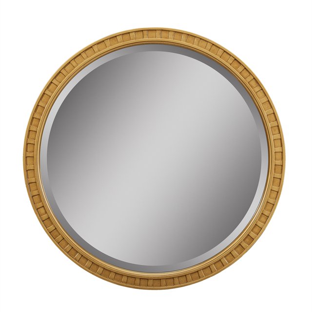 Jennifer Taylor Home Golden Oak Dauphin Round Gold Accent Wall Mirror