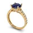 thumbnail image 2 of Clara Pucci 14K Yellow Gold 2.3ct BlueSapphire Solitaire with Accents Ring, 2 of 8