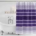 thumbnail image 4 of Purple Ombre Stripe Waterproof Fabric Shower Curtain,Farmhouse Striped Gradient Waterproof Fabric Shower Curtain for Bathroom Curtains Bathtubs Hotel Shower Curtains with 12 Hooks Small 36x72in, 4 of 8