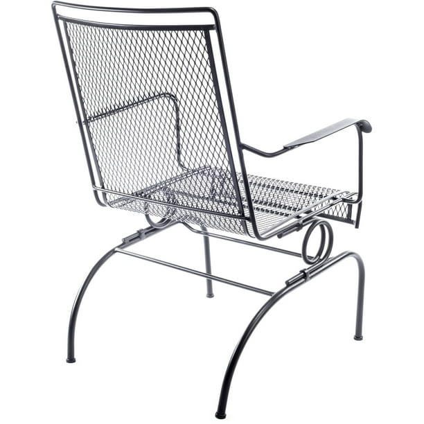 Arlington House Wrought Iron Outdoor Action Dining Chair Charcoal Walmart Business Supplies