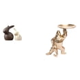 thumbnail image 1 of Conjunto de esculturas y conejitos de , estatuas únicas de animales de cerámica y resina para decorar habitaciones y estanterías de Pascua., 1 of 8