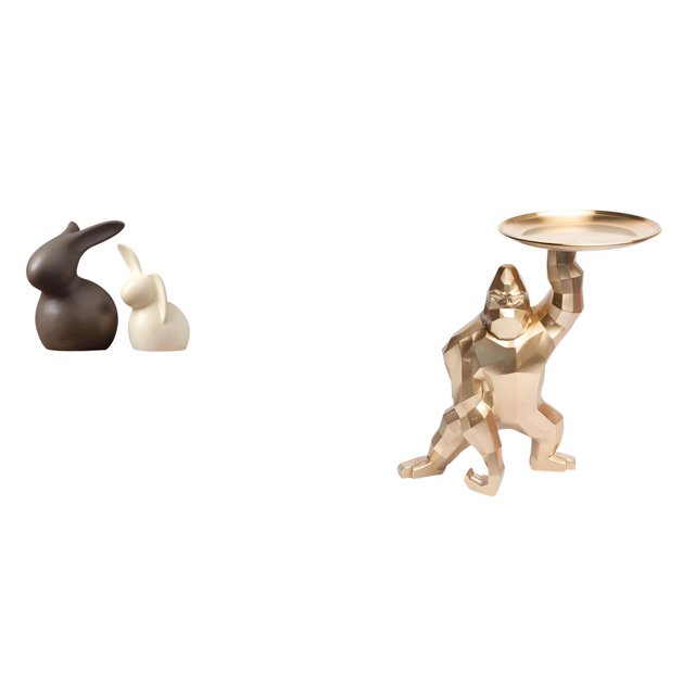 Conjunto de esculturas y conejitos de , estatuas únicas de animales de cerámica y resina para decorar habitaciones y estanterías de Pascua.