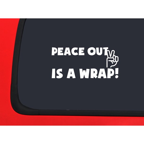 Car Sticker Peace Out Is A Wrap! Summer Vacation Fun Break Car Window