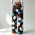 thumbnail image 5 of Women's Halloween Pajama Pants, Halloween Sweatpants Funny Pumpkin Print Wide Leg Harem Lounge Pants with Drawstring Elastic Waist Pajama Bottoms Sleepwear Matching Pajamas Halloween Christmas Gifts, 5 of 7