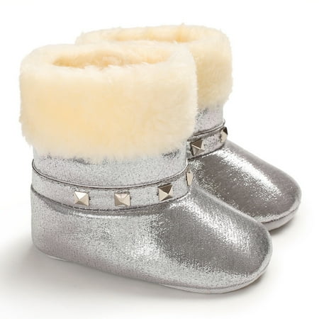 

Toyella Baby warm cotton shoes and snow boots Silver 11