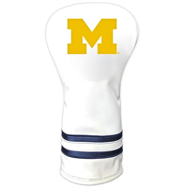 Team Golf NCAA Michigan Wolverines Blanc Vintage Couvre-Chef de Conducteur Blanc Vintage Couvre-Chef de Conducteur de Club de Golf, Design Ajusté, Design Rétro