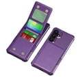 thumbnail image 2 of TECH CIRCLE for Samsung Galaxy S23 Case 6.1" 2023, Plastic/PU Leather Phone Case with Magnetic Button Closure Credit Card Holder Slots, Wallet/Kickstand Function, Lightweight Protective Cover, Purple, 2 of 8