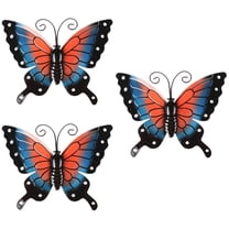 FRCOLOR 3pcs Iron Simulated Butterfly Wall Hanging Butterfly Decor Garden Wall Art Adornment