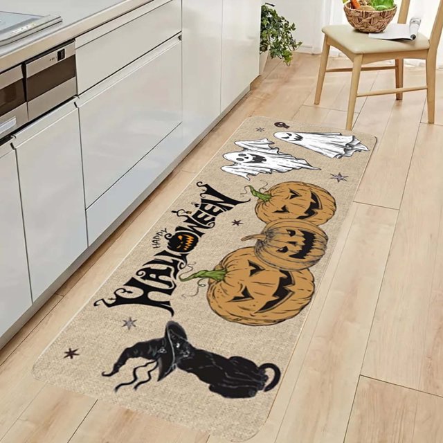 Xihbxyly Ofertas del día de hoy Alfombra de cocina en forma de calabaza para Halloween, alfombra para entrada de la casa, alfombra para el baño en suelo de tierra