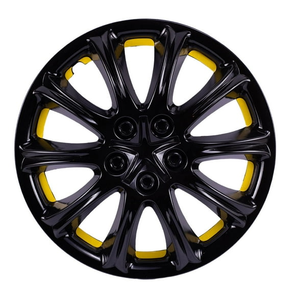 Tapones Polveras Optimus Rin 14 Negro Brillante Con Amarillo negro