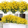 thumbnail image 1 of Morttic Artificial Fake Flowers, 12 Bundles Outdoor UV Resistant Greenery Shrubs Plants Indoor Outside Hanging Planter Home Garden Decor (Yellow), 1 of 7