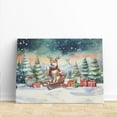 thumbnail image 3 of Merry Christmas Santa Reindeer Antlers Shiba Inu Sleigh Xmas Winter Holiday Horizontal Matte Canvas Poster Shibas Dog Lovers Gifts Idea Wall Art Home Decor - 00023, 3 of 5