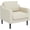Beige, variant on Mid-Century Modern Accent Chair – Comfy Linen Fabric Armchair with Scooped Arms and High Back, Rubberwood Legs for Living Room, Green
