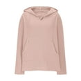 thumbnail image 4 of JGGSPWM Women Beach Cover Up Hoodies Long Sleeve V Neck Pocketed Hooded Shirt Top Sweatshirt Pink M, 4 of 9