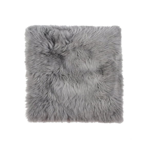 Natural New Zealand Sheepskin Chair Pad | Grey | 17"x17"