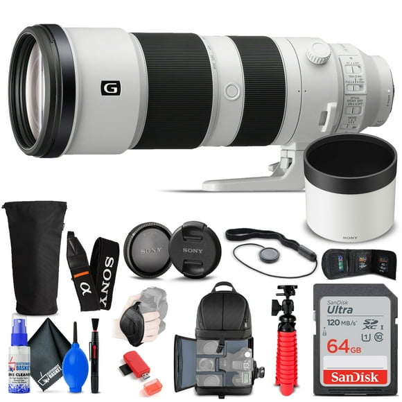 Sony FE 200-600mm f/5.6-6.3 G OSS Lens + BackPack + 64GB Card + More