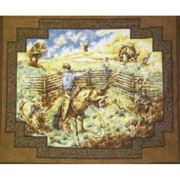 45" Rawhide Wall Hanging Brown Panel Fabric