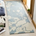 thumbnail image 4 of SAFAVIEH Modern Art Flint Floral Polyester Area Rug, Blue/Ivory, 5' x 8', 4 of 9