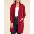 thumbnail image 5 of Doublju Women's Lightweight Long Sleeve Open Front Long Cardigan Sweaters, 5 of 5