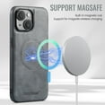 thumbnail image 2 of Compatible with iPhone 11 Magnetic Case, Classic Premium PU Leather TPU Hybrid MagSafe Ultra Slim Protective Skin Friendly Shockproof Phone Case Cover for iPhone 11, Gray, 2 of 7