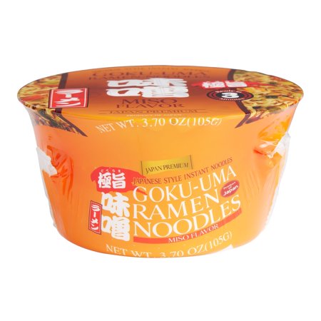 Shirakiku Goku-Uma Miso Ramen Noodle Soup Bowl 3.7 oz. 2 each Pack of 4