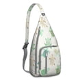 thumbnail image 1 of Sunset Turtle Sling Backpack - Tropical Ocean & Beach Print, Fashionable Crossbody Bag for Students & Office Workers, 1 of 4