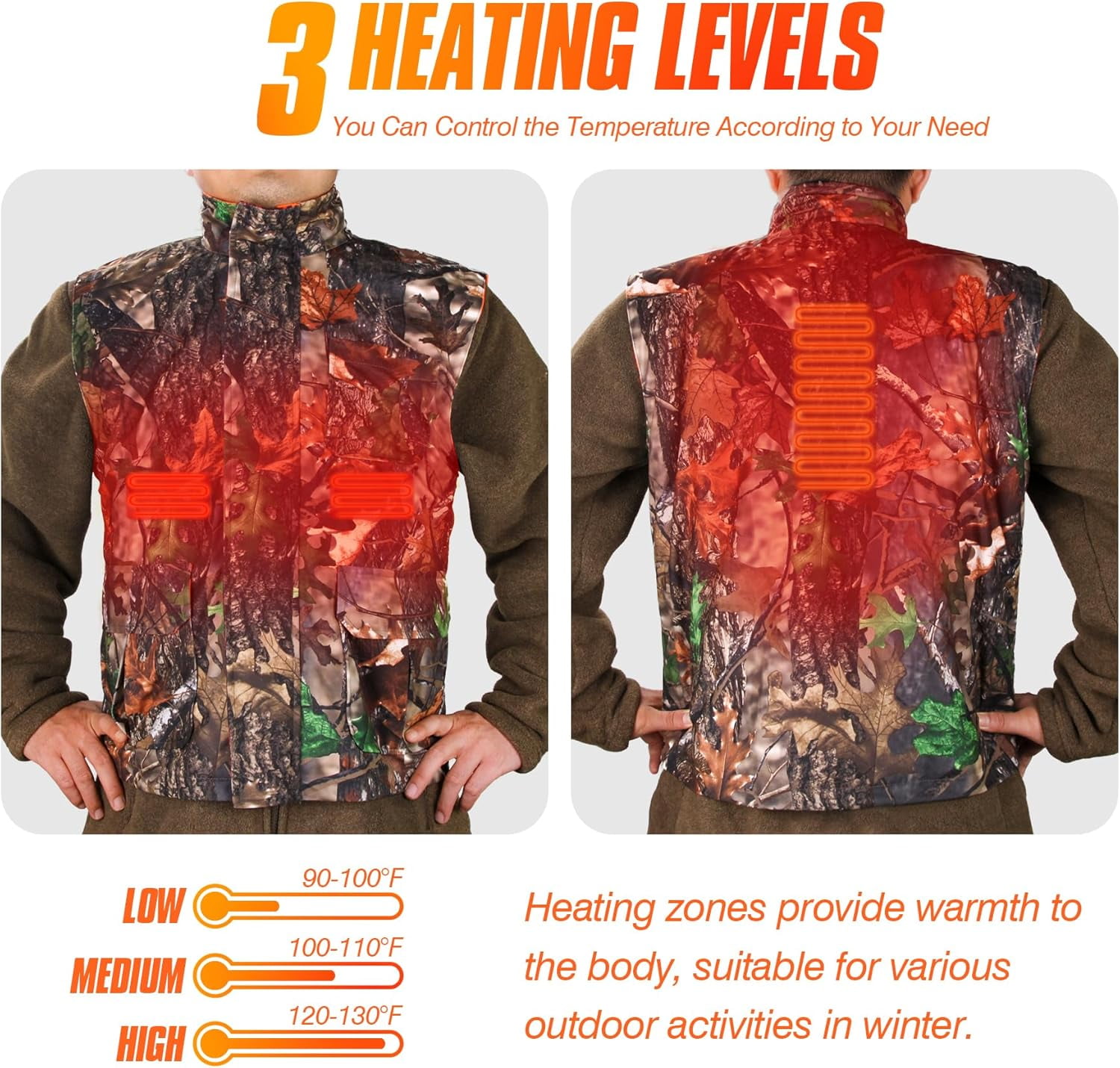 Ayin Reversible Hunting Safety Vest, Orange/Digital Camo Outdoor