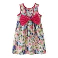 thumbnail image 3 of Toddler Girl Dress Summer Sleeveless Flower Prints Bowknot Princess Dress Cute Flowy Beach Dress,Size 5 Years-6 Years, 3 of 9