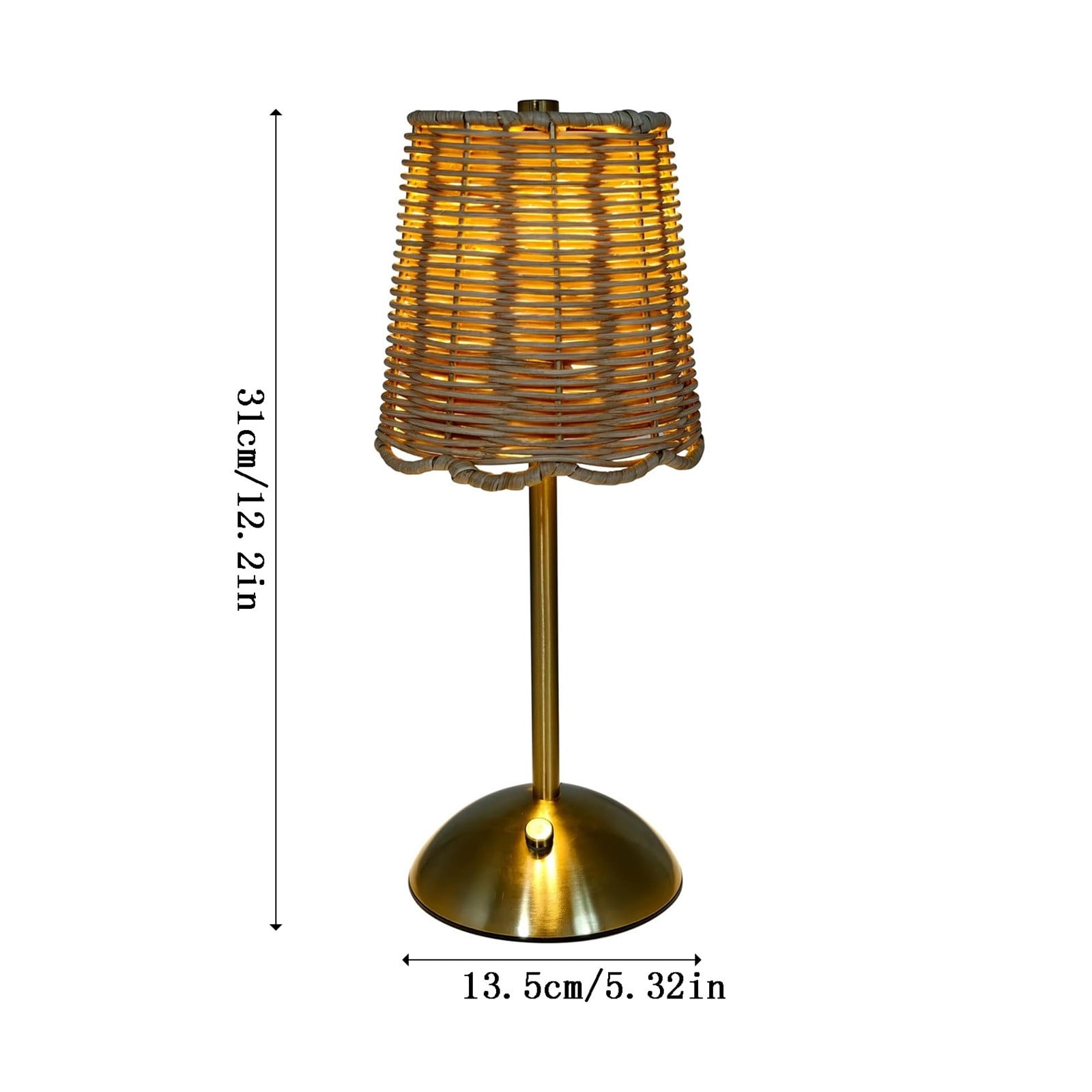 Boho Rattan Table Lamp, Wicker Night Light, LED Rechargeable Reading Lights, 3 Color Touch Control Dimmable Bedside Lamps Living Room Bedroom Office Lighting Home Outdoor Decoration