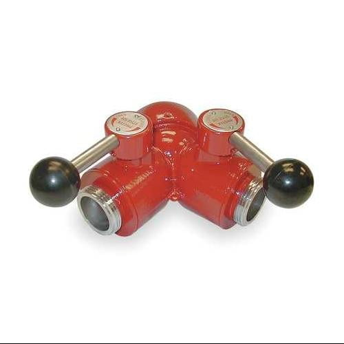 2 NPSH Male 1-1//2 Outlets NH Female 2-1//2 Inlet Two-Piece Moon 430-2521514 Wye Aluminum Ball Valve with Leader Line