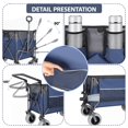 thumbnail image 2 of Multi-Functional Collapsible Cart with Rotating Handle, SHINPT Heavy Duty Utility Cart with 360° All-Terrain Wheels, Foldable Shopping Cart for Transport, Groceries, Outdoor, Trolley Cart with Brakes, 2 of 8