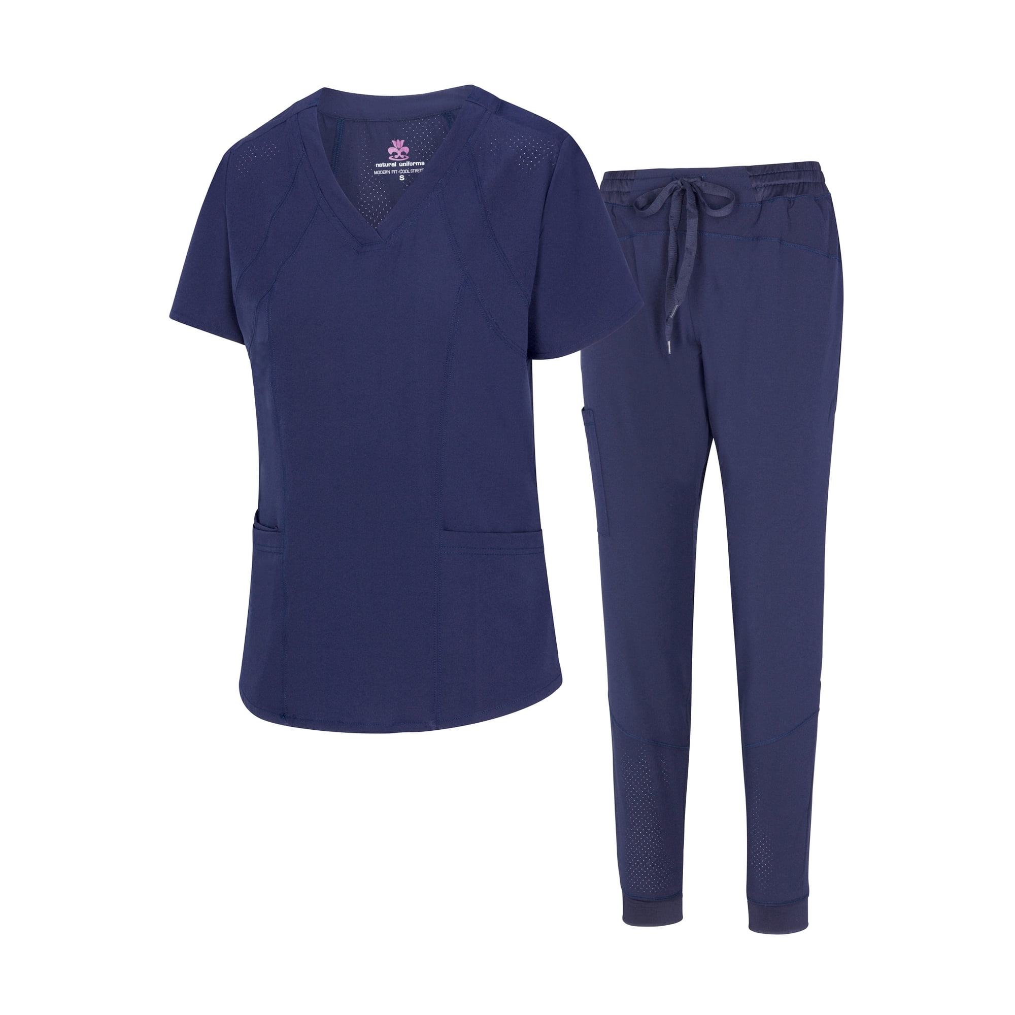 Natural Uniforms Women's Jogger Scrub Set 8 Pocket Cool Stretch Uniform Set