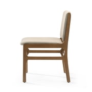 Christopher Knight Home 7-Piece Dining Set, Solid Wood Table with 6 Upholstered Dining Chairs, Wheat+Oak