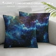 thumbnail image 3 of Qinduosi Blue Pillow Covers in Space Decorative Couch Pillow Cases Square Throw Pillows Home Decor for Living Room Bedroom Bed Cushion Outdoor White, 3 of 5