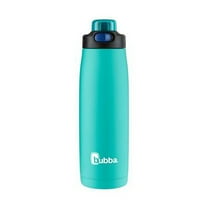 Bubba Radiant Stainless Steel Water Bottle with Push-Button Chug Lid 24oz., Island Teal Rubberized