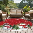 thumbnail image 4 of Round Rugs 8 Ft, Red Snowman Christmas Non Slip Area Rugs for Kitchen Bedroom Entryway, Xmas Tree Snowflake Winter Branches Washable Carpet Runner Rug Floor Mats for Bedroom Home Decor, 4 of 9