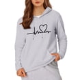 thumbnail image 5 of cocolona Womens Heart Print Hoodies Fall Fashion Casual Long Sleeve Hooded Sweatshirts Loose Comfy Trendy Pullover Tops with Pockets, 5 of 6