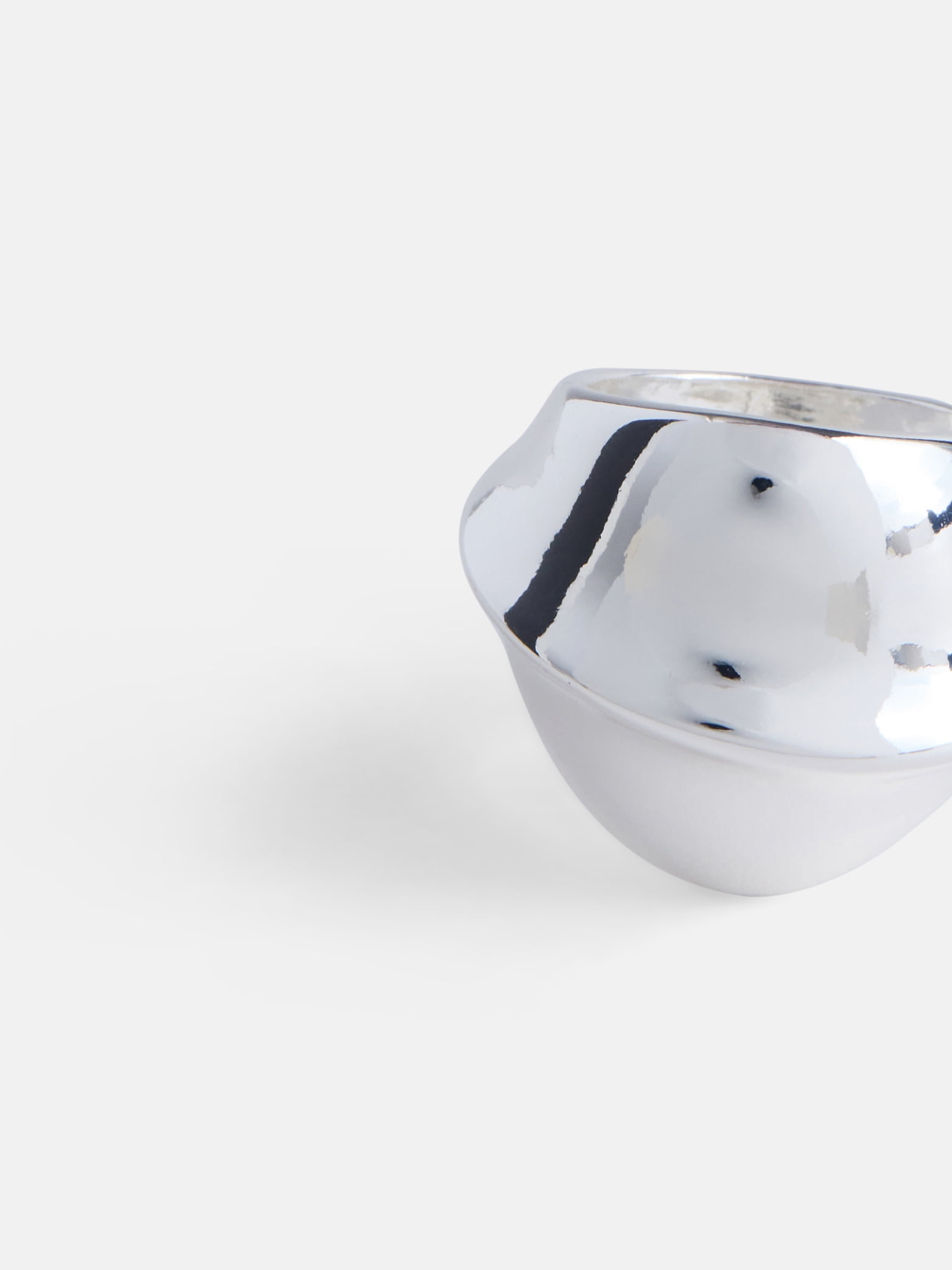 Scoop Women's Silver Tone Abstract Sculpted Band Ring