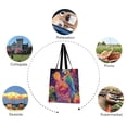 thumbnail image 5 of Canvas Tote Bag for Women Girls Design Print Tropical Refreshment with A Parrot Tote, 5 of 8