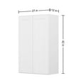 thumbnail image 2 of Furinno Shaker Wall Kitchen Cabinet 2-Door-3 Shelves, Ready to Assemble, 12 D x 27 W x 42 H, White, 2 of 7