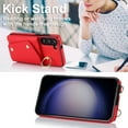 thumbnail image 2 of Crossbody for Samsung Galaxy S22 Phone Case for Women, Wallet Case with Credit Card Holder Shoulder Strap & Wrist Lanyard Shockproof Purse Back Flip 360 Ring Holder Kickstand Case,Red, 2 of 9