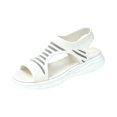 thumbnail image 3 of Domuza Womens Sporty Knit Sandals, Open Toe Slingback Slip-On Shoes, Lightweight Breathable Platform Casual Walking Sandals for 2026 Summer White 9（EU-42）, 3 of 6